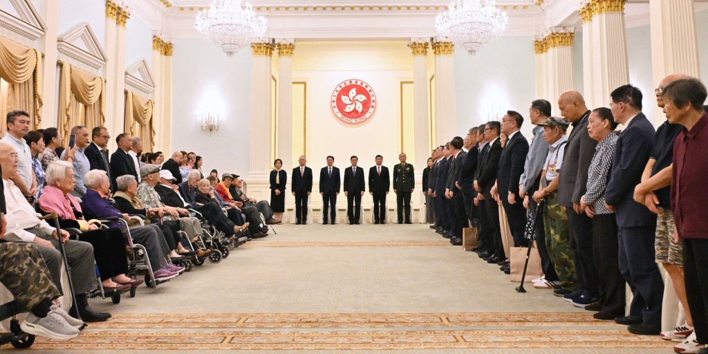 林定國到禮賓府出席「中國人民抗日戰爭勝利80周年紀念章」頒授儀式。