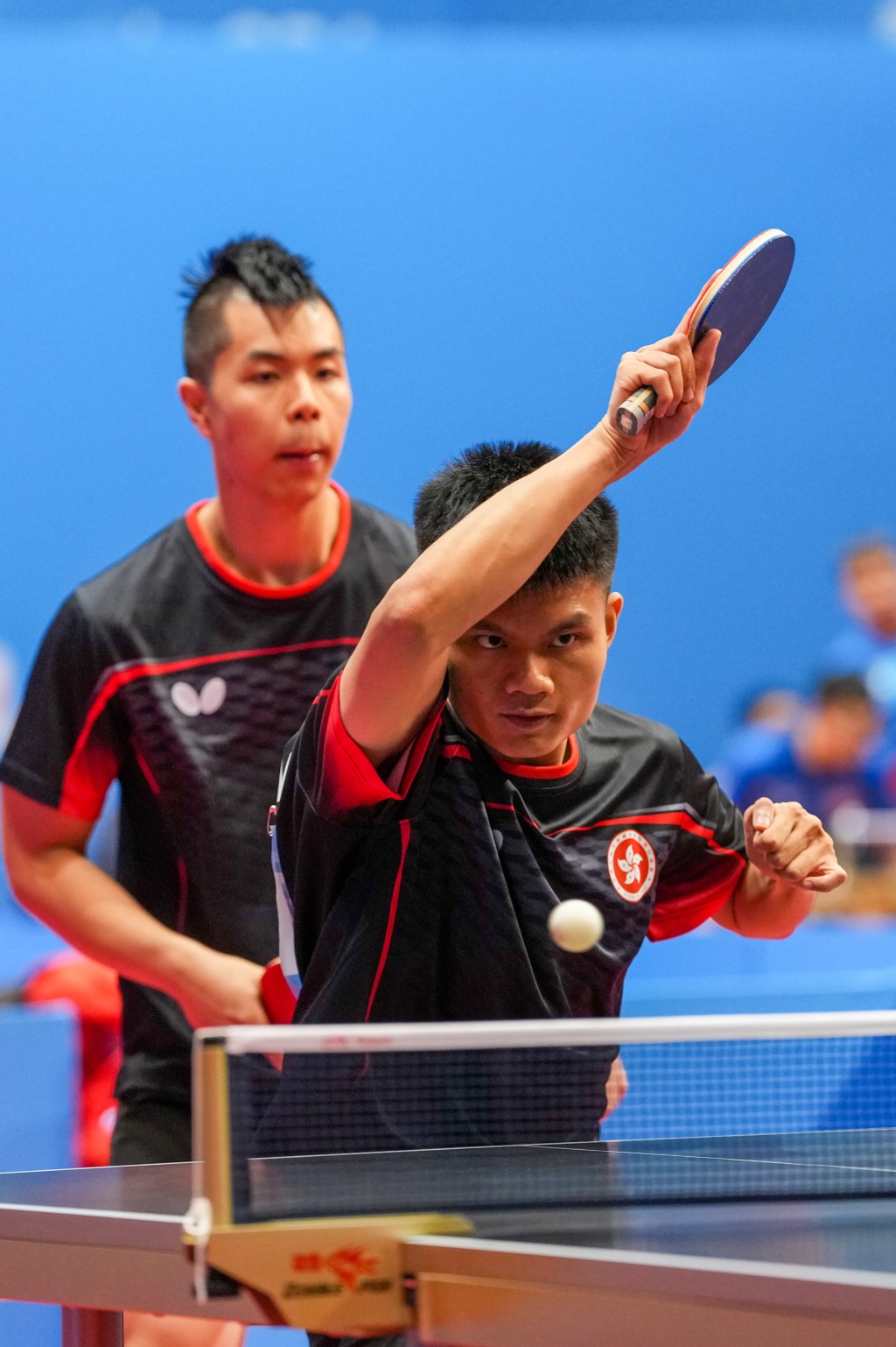 温伟乐伙拍袁景诚赢得男双铜牌。新华社