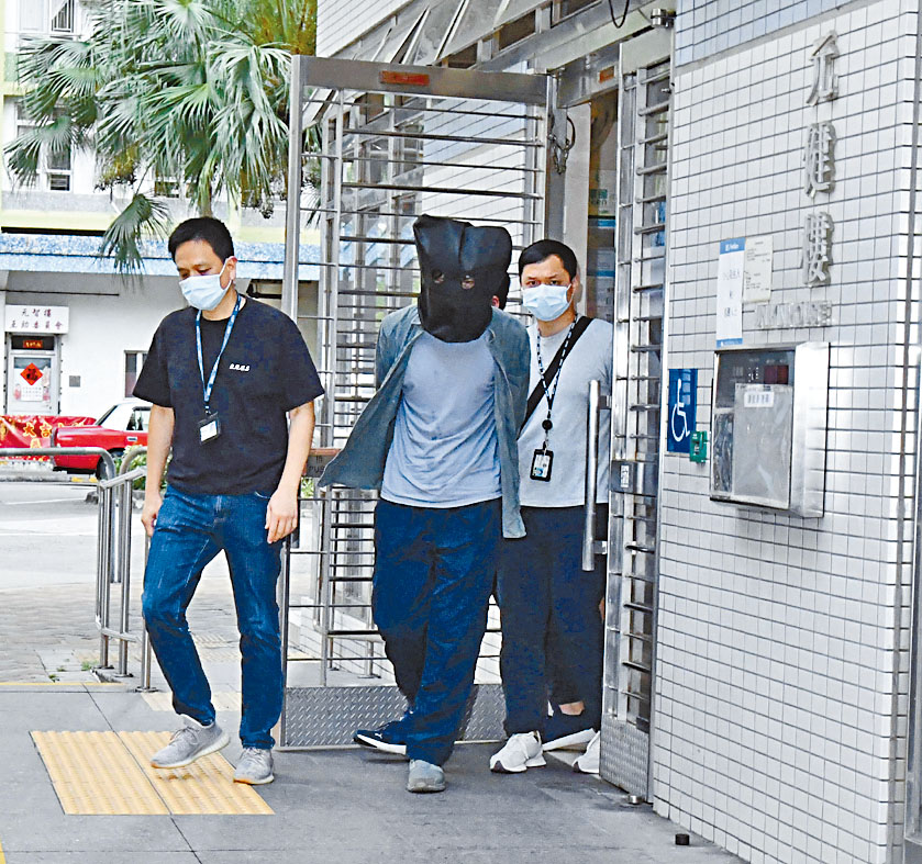 警方在元州邨元健樓拘捕疑人。