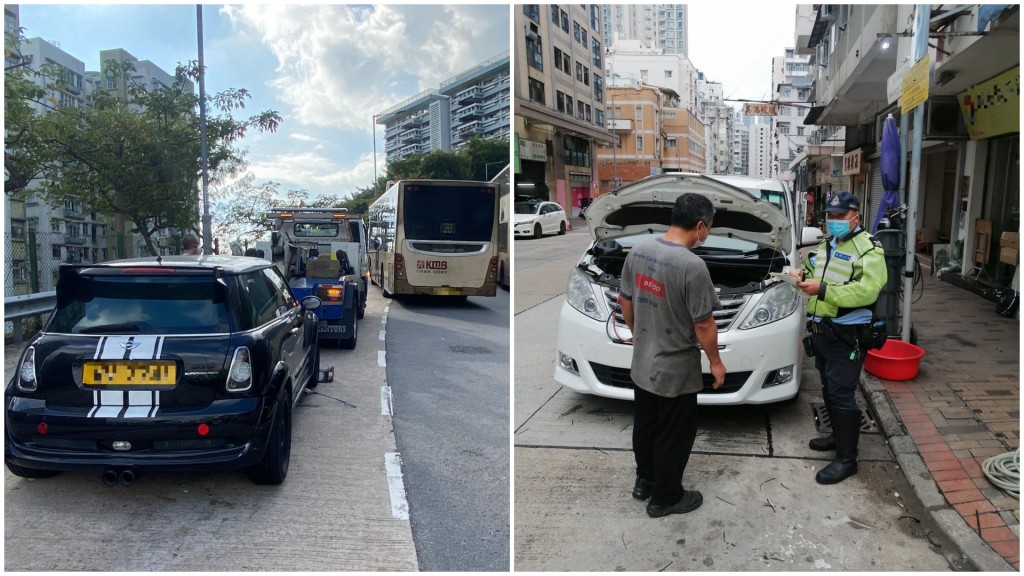警打擊違泊等罪行,並拖走違例車輛。