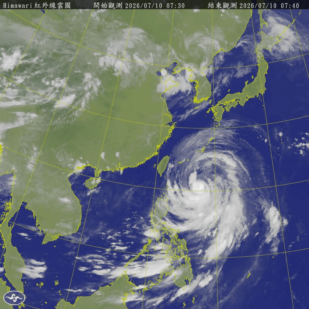 10日上午7時30分衛星雲圖。 10日上午7時30分衛星雲圖。