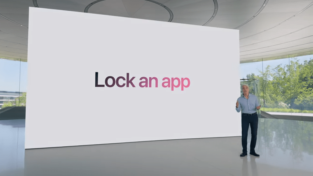 iOS 18首度加入「Lock an App」功能