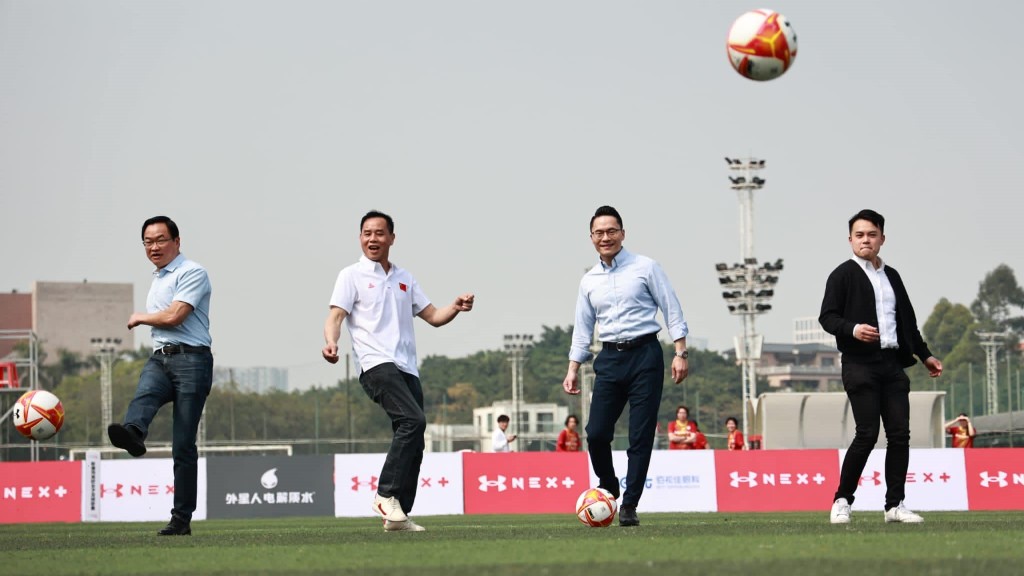 梁熙到广州主持高校女足开球礼。梁熙Facebook图片