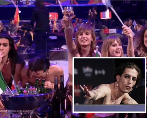 大衛疑似在眾目睽睽下低頭疑似吸食可卡因。網圖/AP 
