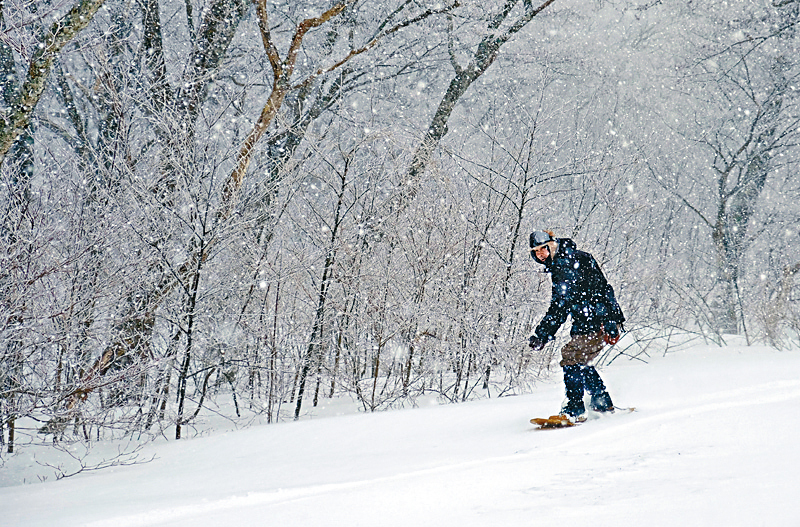 ●技術高超者，姿勢有如在雪地上衝浪般有型。