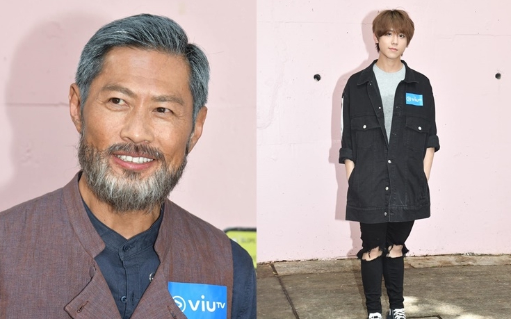 黃德斌這老妝魅力不凡 ,但仍羨慕飾演兒子的姜濤能吸引少女圍觀。