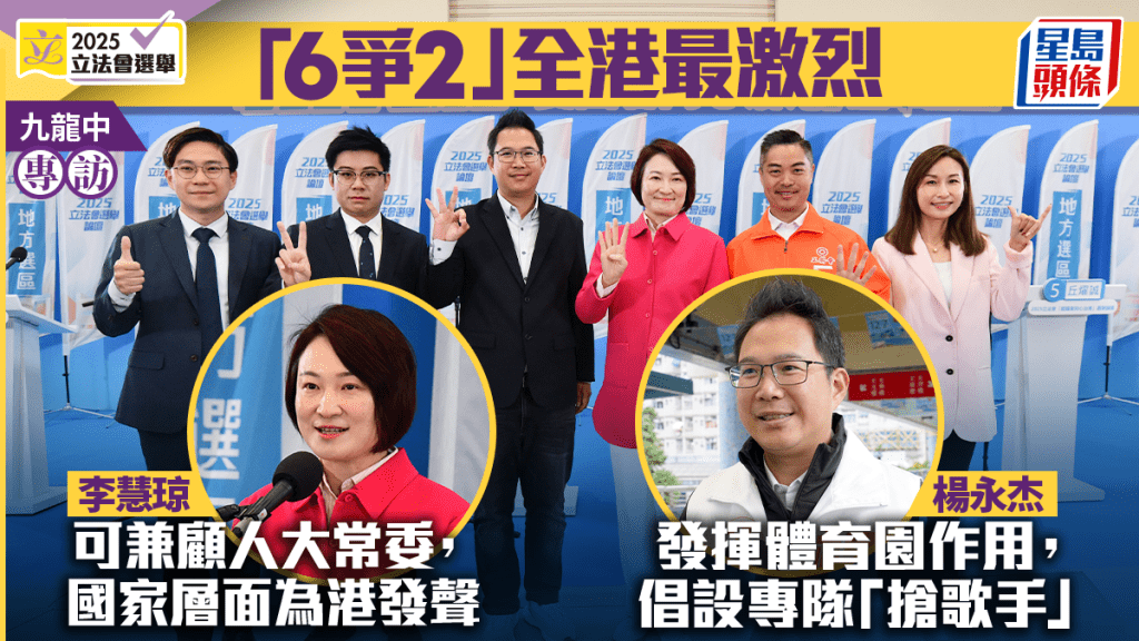 專訪｜九龍中「6爭2」全港最激烈 李慧琼：國家層面為港發聲 新丁楊諾軒：市民幸褔感有限