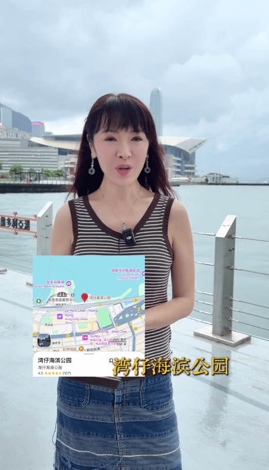 向海嵐之後來到灣仔海濱公園，享受免費的海景。
