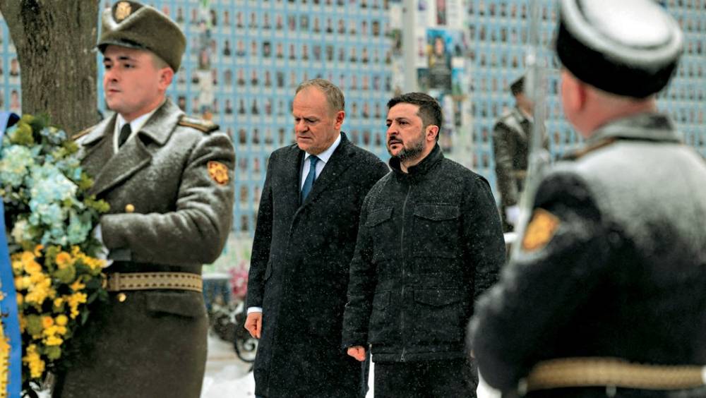 澤連斯基本月5日在基輔接待到訪的波蘭總理圖斯克。 路透社