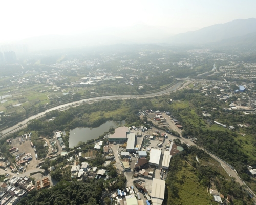 古洞北燕岗村(双鱼河左方)是新界东北发展计划一部分。资料图片