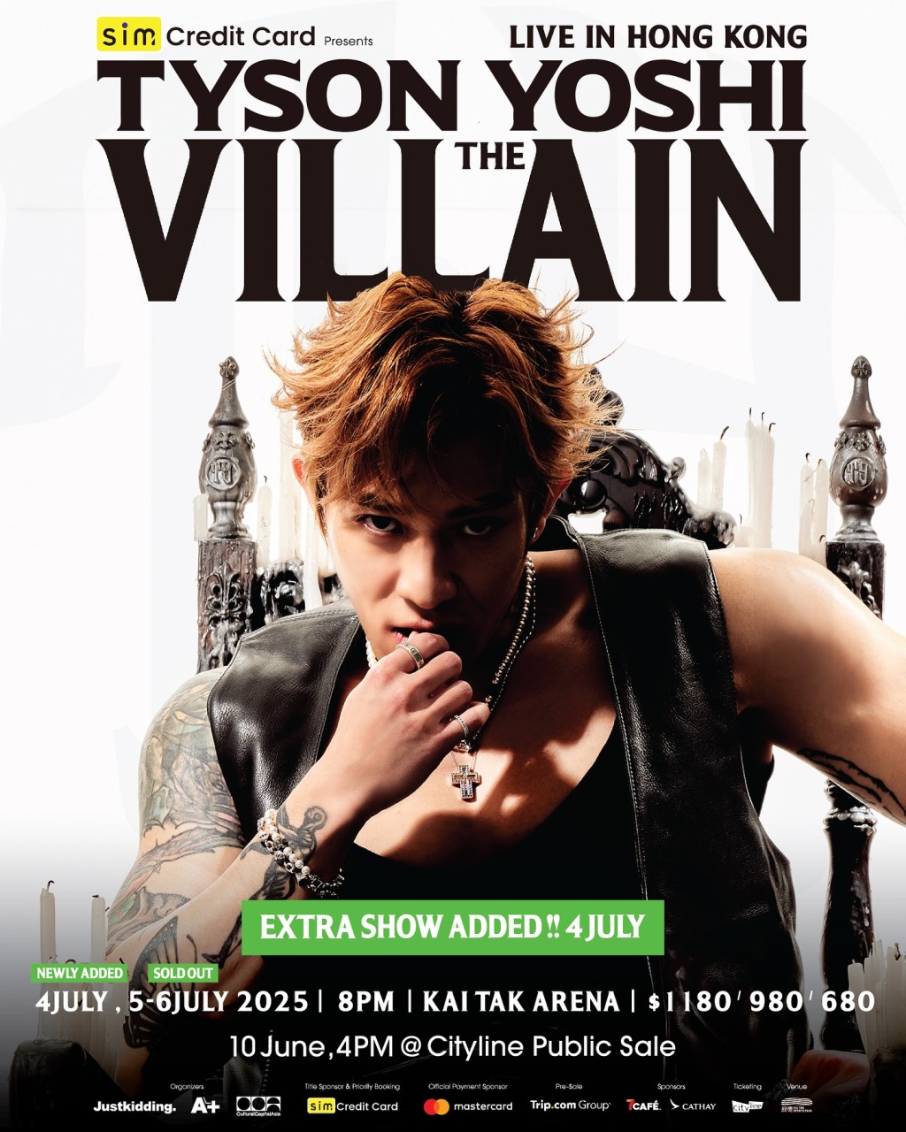 7月演唱會:TYSON YOSHI THE VILLAIN LIVE IN HONG KONG 7月演唱會:TYSON YOSHI THE VILLAIN LIVE IN HONG KONG