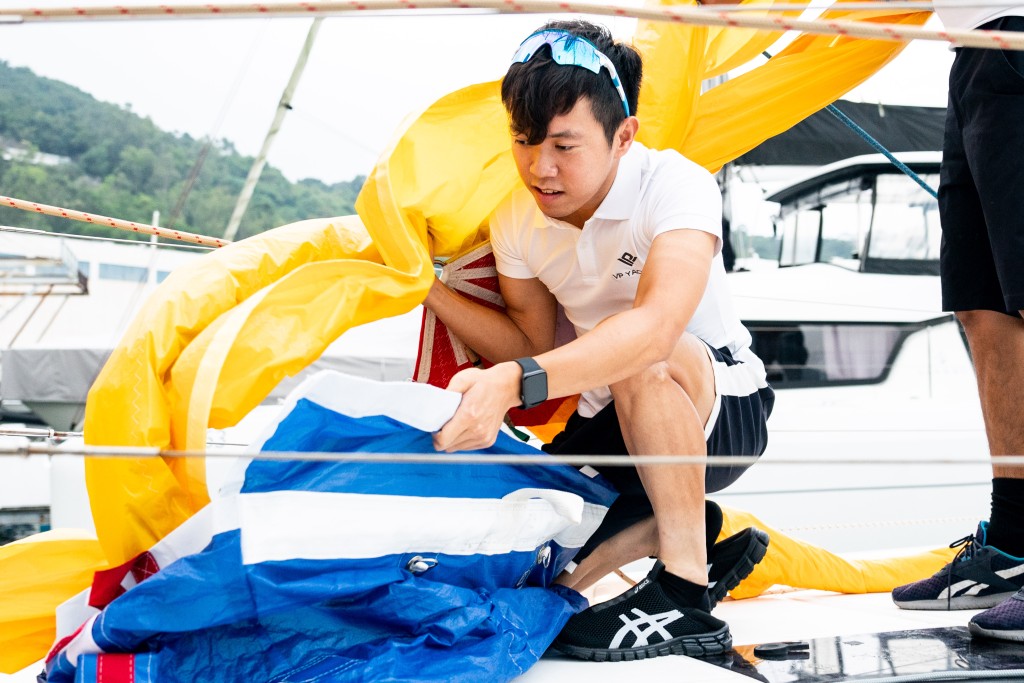 奧運公路單車港隊代表蔡曉鋒指自己首以帆船環香港島一周。公關提供圖片