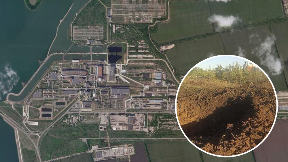 俄軍攻擊南部核電廠，300米範圍內留下炸出大坑。AP