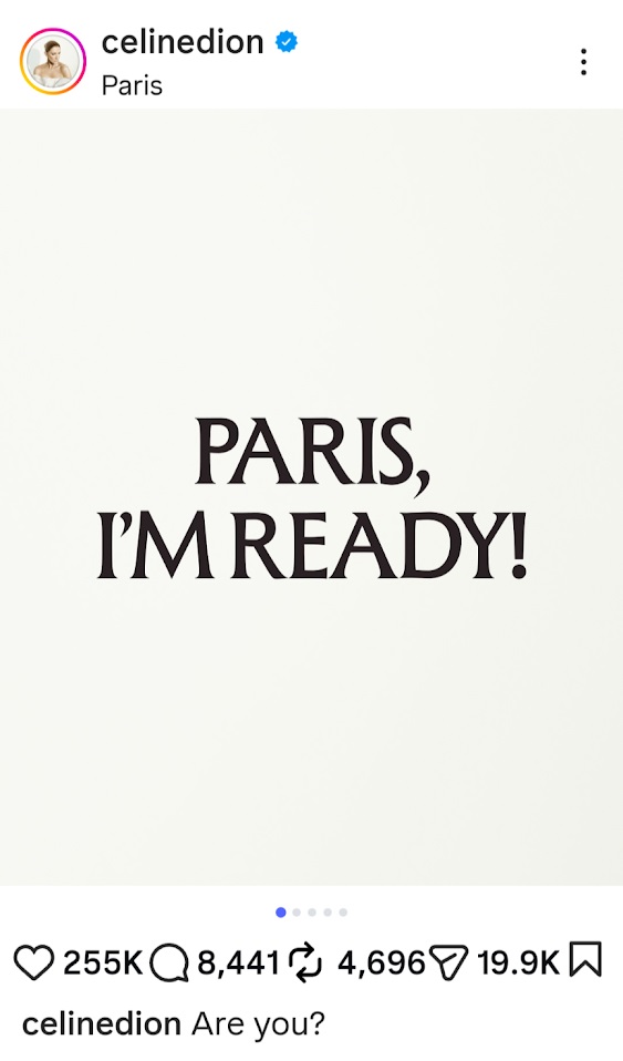 莎蓮以5國文字寫出「巴黎,我準備好了!」向各國粉絲公布開騷喜訊,當中包括英文。 莎蓮以5國文字寫出「巴黎,我準備好了!」向各國粉絲公布開騷喜訊,當中包括英文。