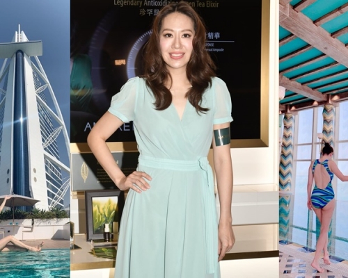 诗诗晒的泳照其实都好低调。