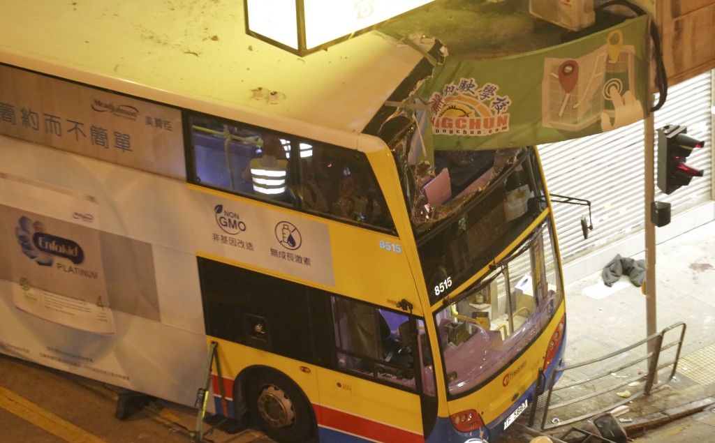 2017年9月22日深水埗巴士意外。資料圖片