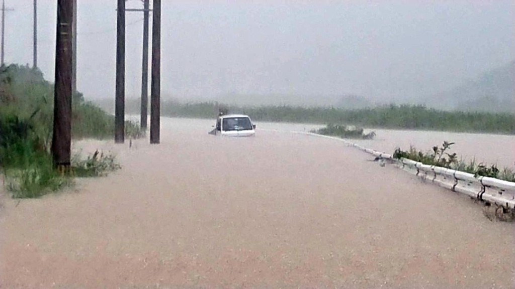 沖繩與那國島出現「50年一遇」大暴雨。網上圖片