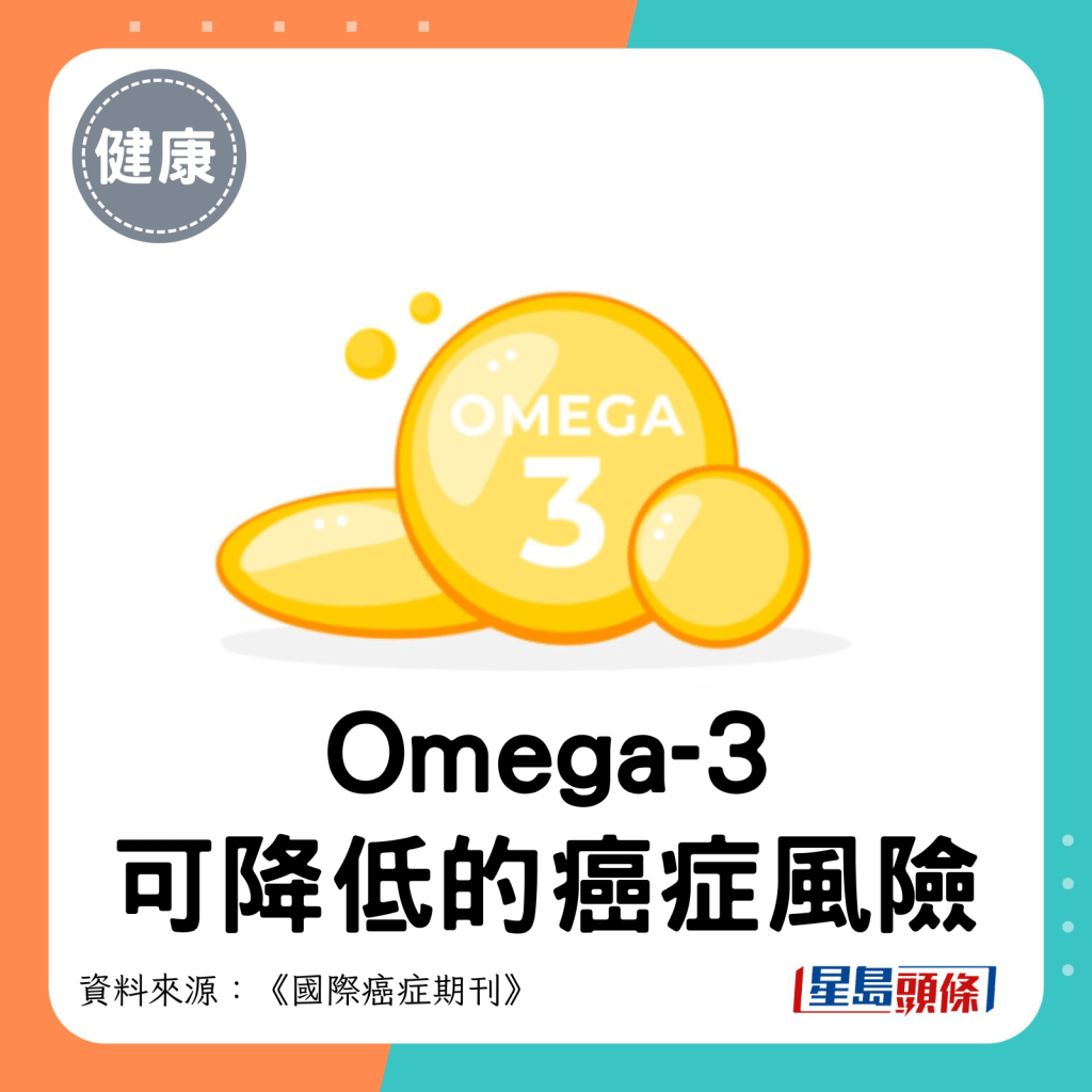 Omega-3可降低的癌症風險