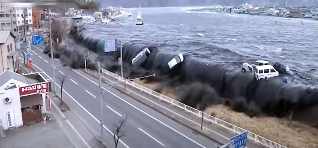 日本311大地震引發海嘯,場面駭人。 資料圖片 日本311大地震引發海嘯,場面駭人。 資料圖片