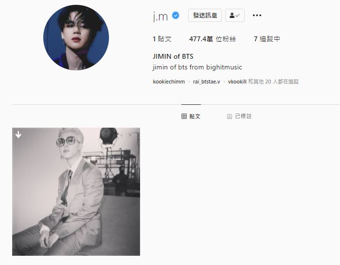 JIMIN的IG。