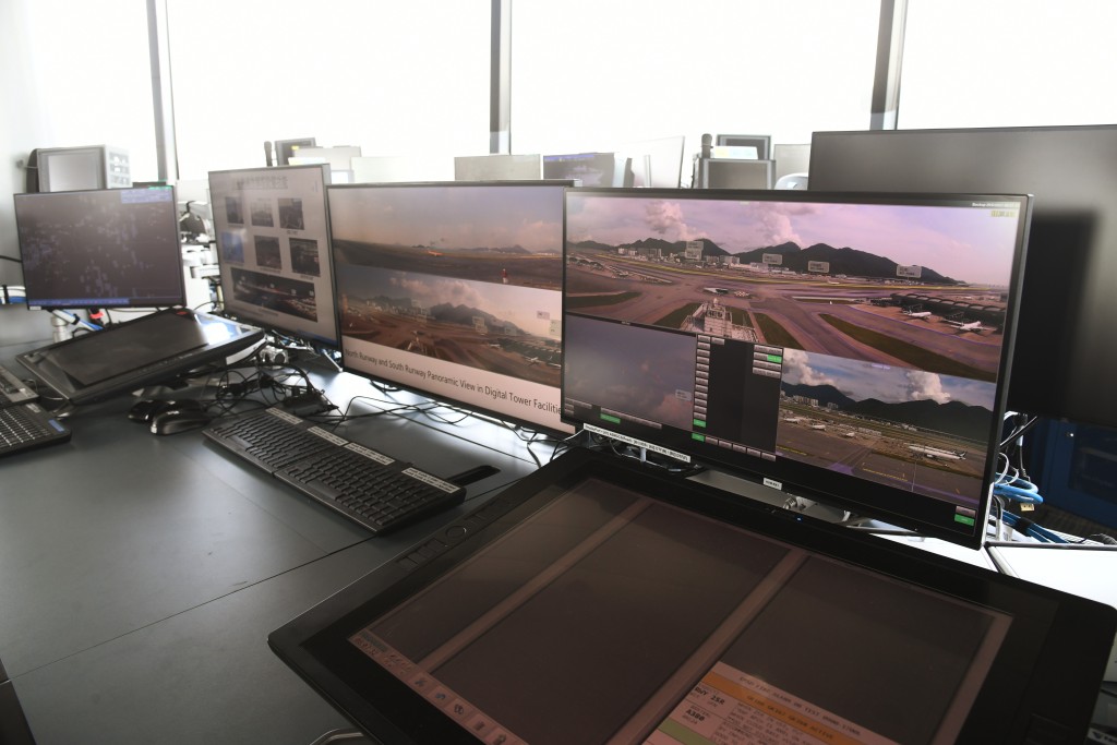 赤鱲角國際機場數碼停機坪及數碼指揮塔管理系統。資料圖片