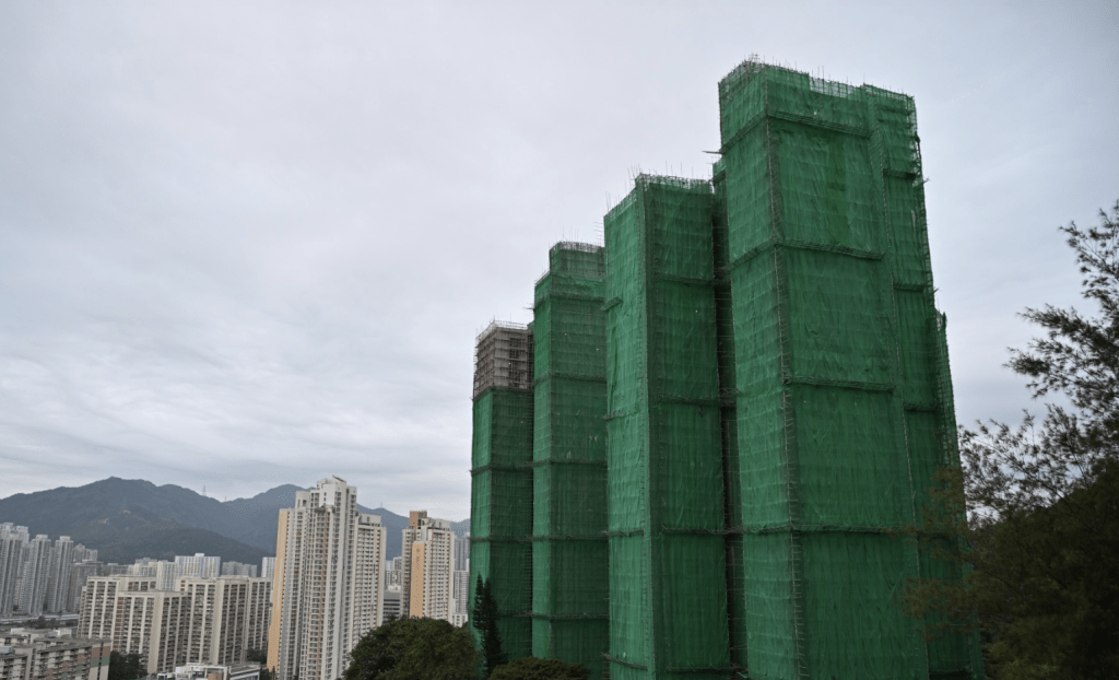 沙田火炭老牌屋苑穗禾苑正進行大型維修工程。