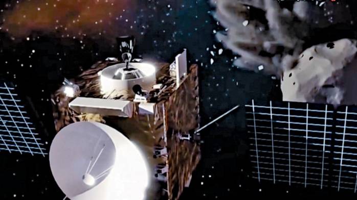 中國撞擊小行星任務的動畫演示。 央視
