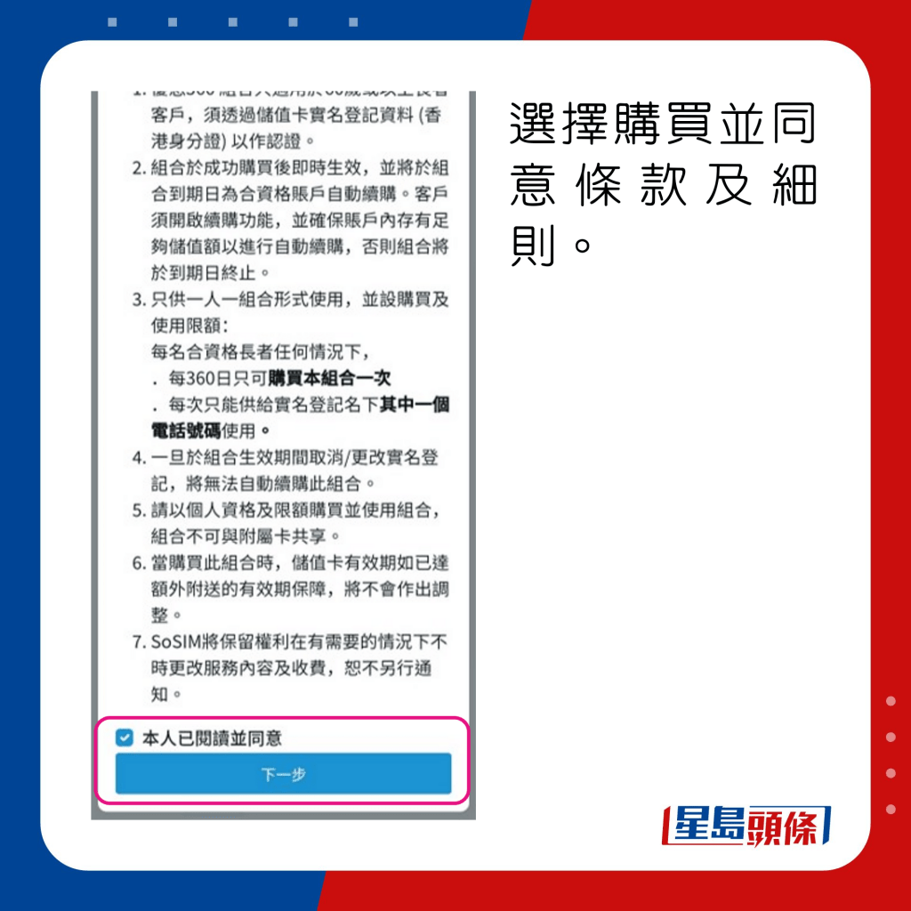 选择购买并同意条款及细则。