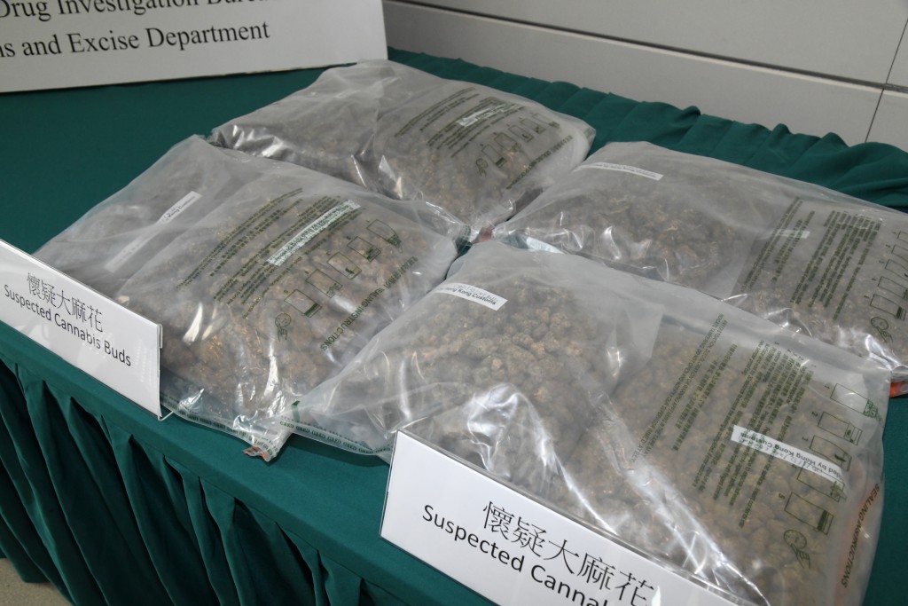 海关检获的大麻花市值约120万港元。