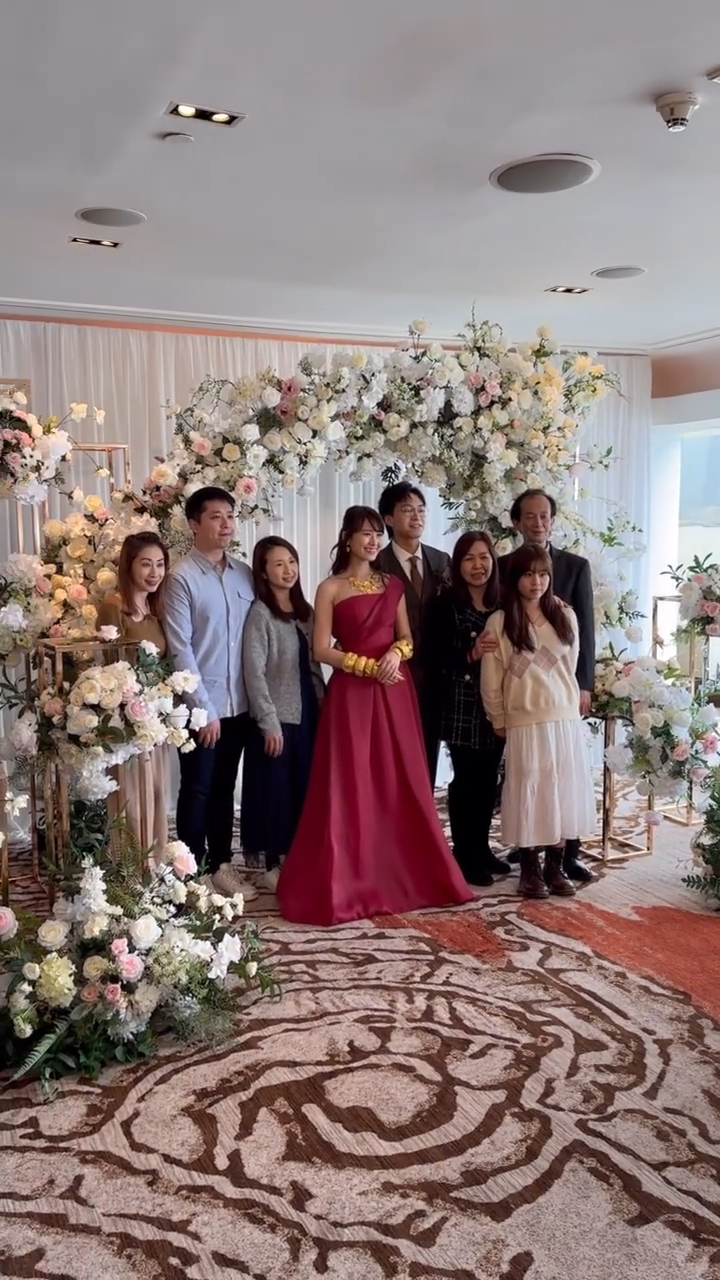 吴业坤的友人于IG分享婚礼现场照片。