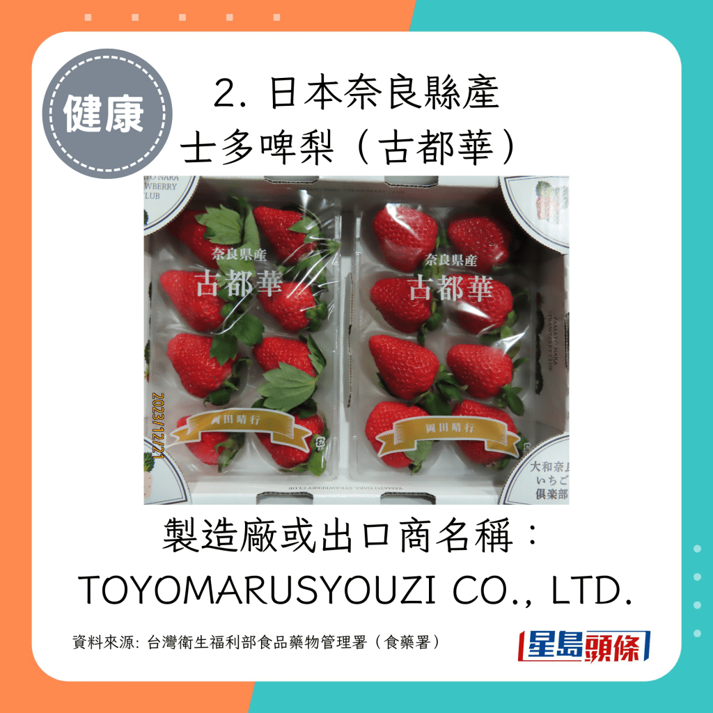 製造廠或出口商名稱：TOYOMARUSYOUZI CO., LTD.