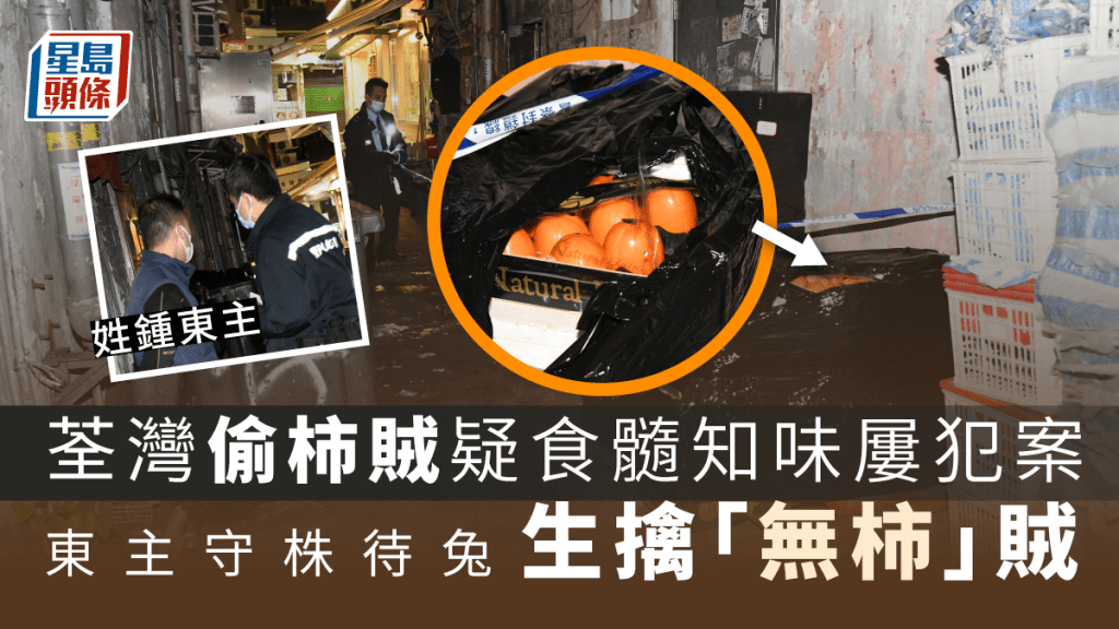荃灣偷柿賊疑食髓知味屢犯案 東主守株待兔生擒「無柿」賊。