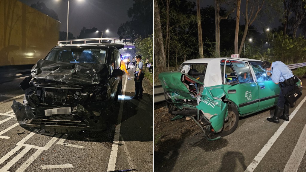 新田公路的士死火泊路邊 遭貨Van收掣不及猛撼 司機重創昏迷。資料圖片