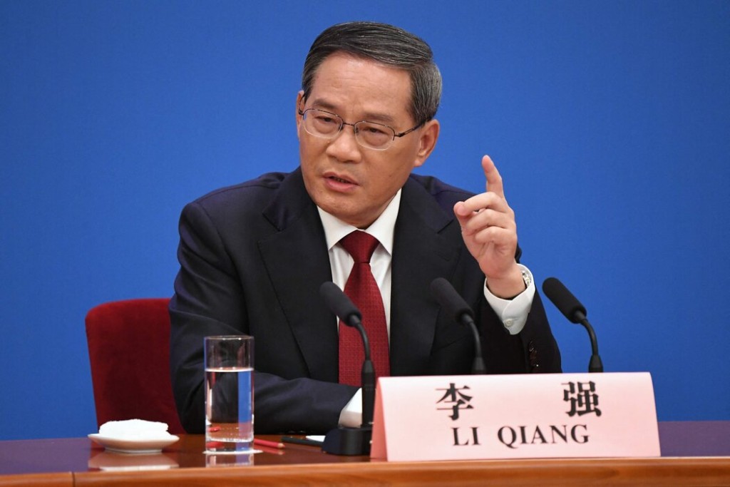 總理李強去年出任總理後，曾主持記者會。