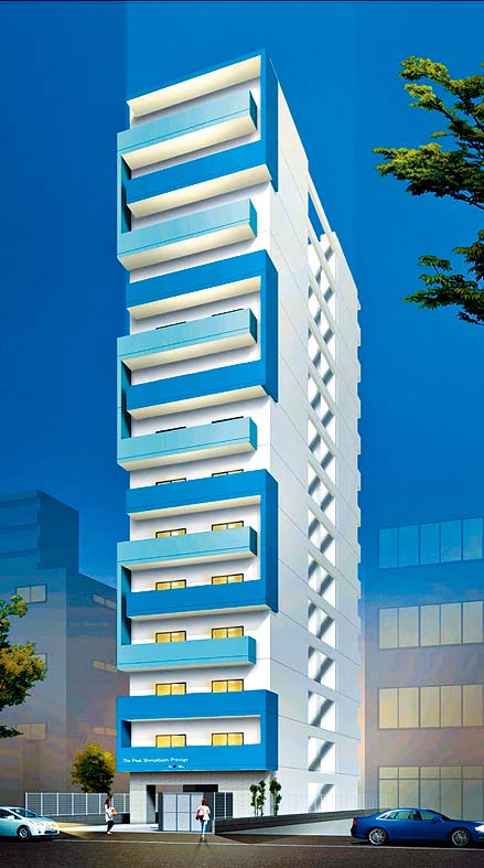 THE PEAK SHINSAIBASHI PRESTIGE，项目只有1幢住宅大楼，共有14层，每层设有4个单位
