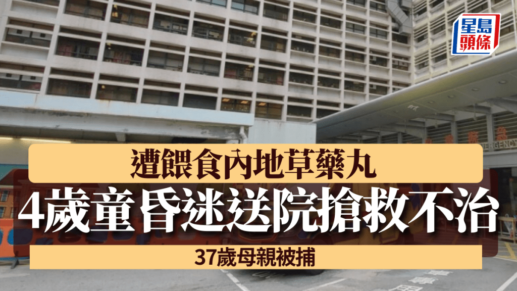 4歲氣喘男童遭餵食內地草藥丸 昏迷送院搶救不治 37歲母親被捕