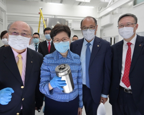 林鄭月娥到訪理工大學。政府新聞處圖片