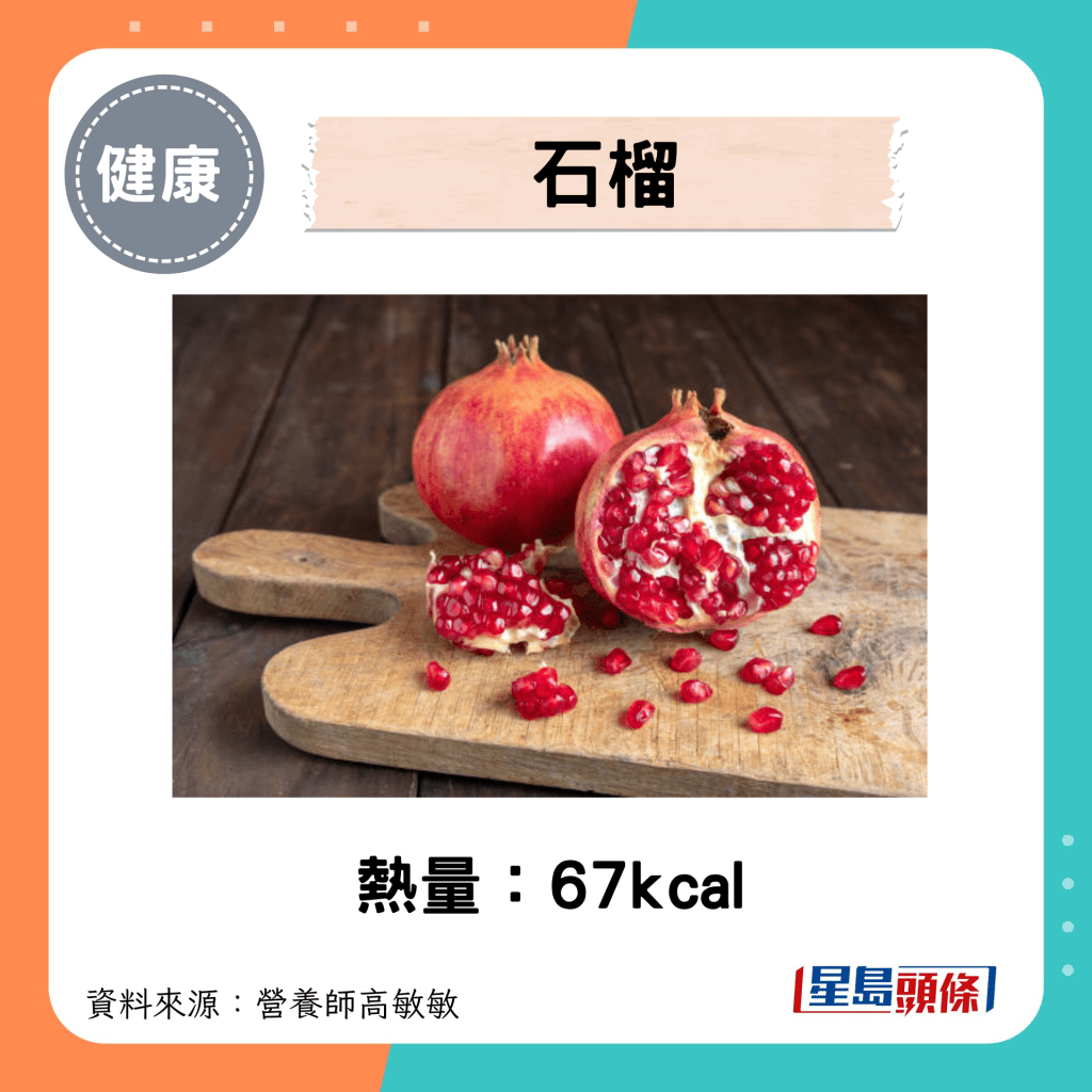 石榴熱量：67kcal