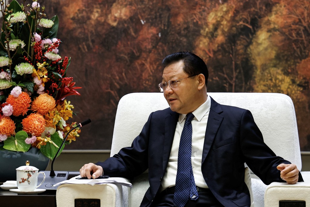 廣東省長王偉中與來華的美國財政部長耶倫會談。 路透社