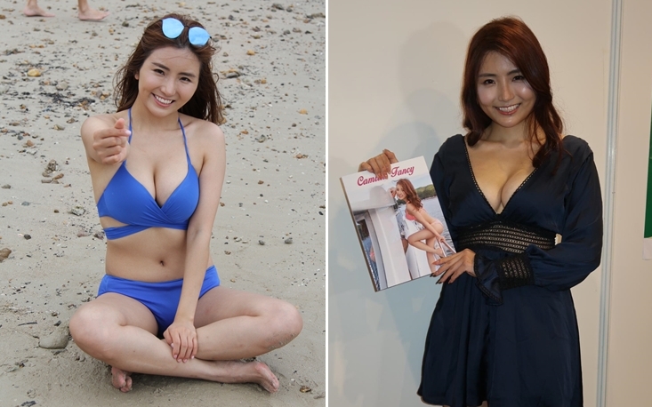 李芷菱到書展為去年出版的寫真集宣傳。