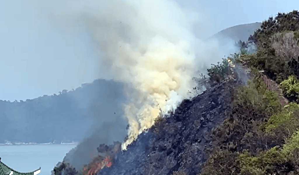山頭火光熊熊。網片截圖