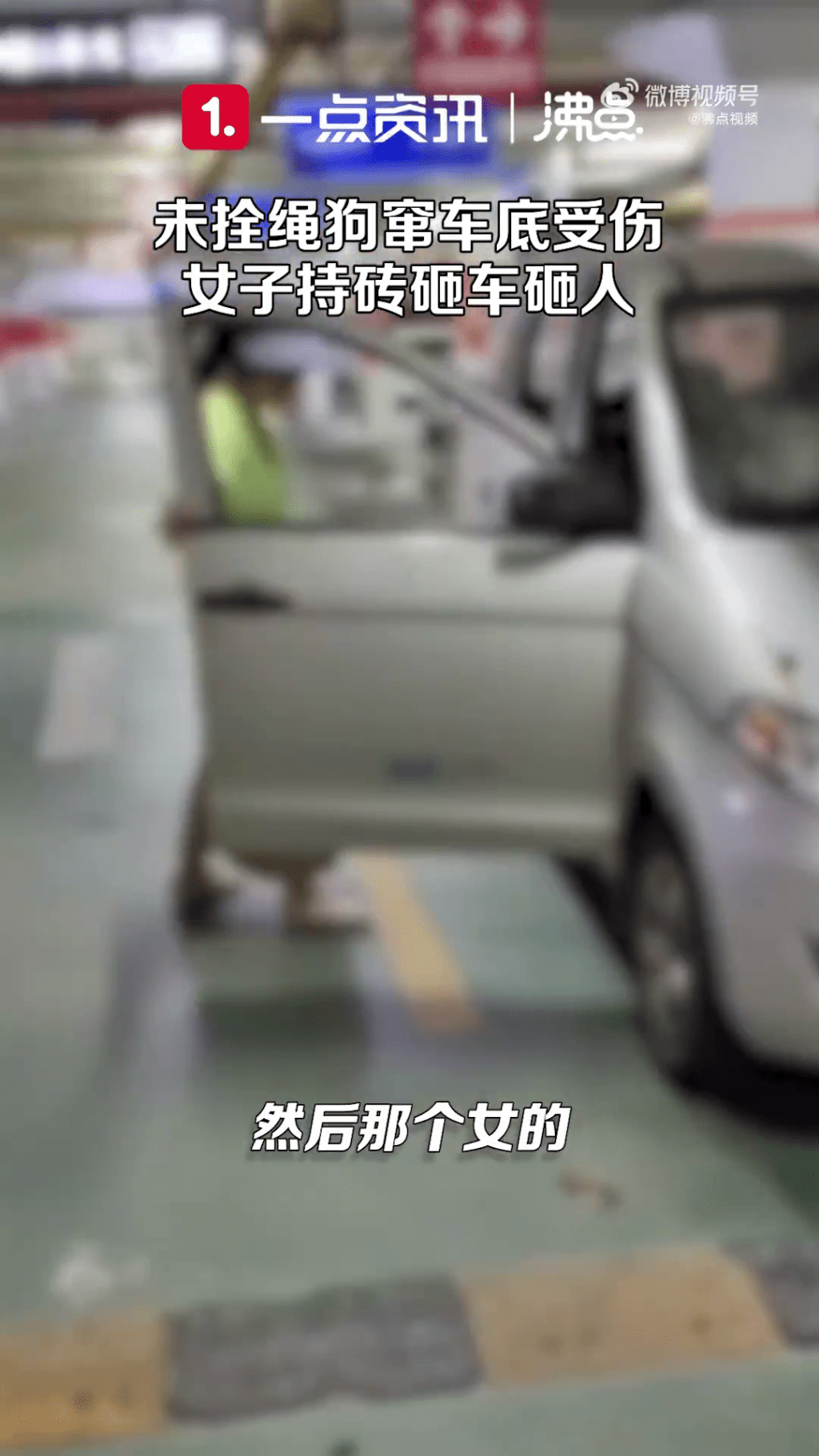 女狗主打開人家的車門將東西扔出。