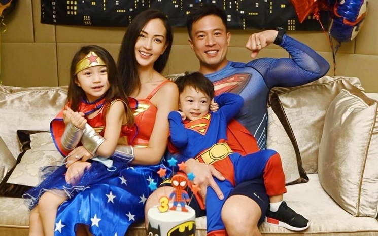 Jessica C.一家四口開超級英雄派對,祝父親節及囝囝3歲生日。