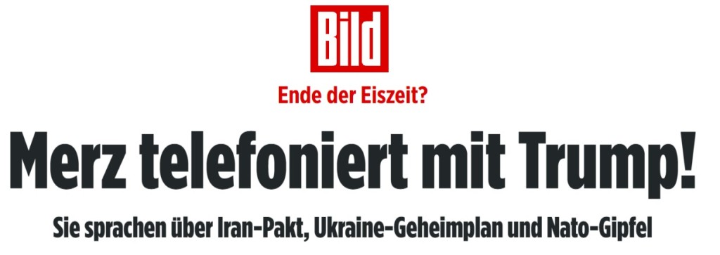 德國《圖片報》就更提問，「德美外交冰河時期要結束？」（Ende der Eiszeit？）