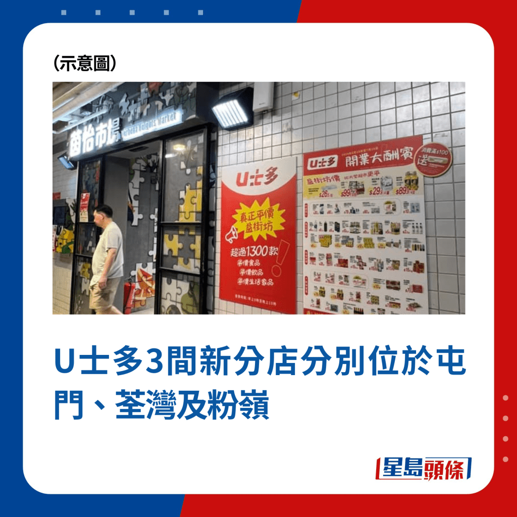 U士多3间新分店分别位于屯门、荃湾及粉岭