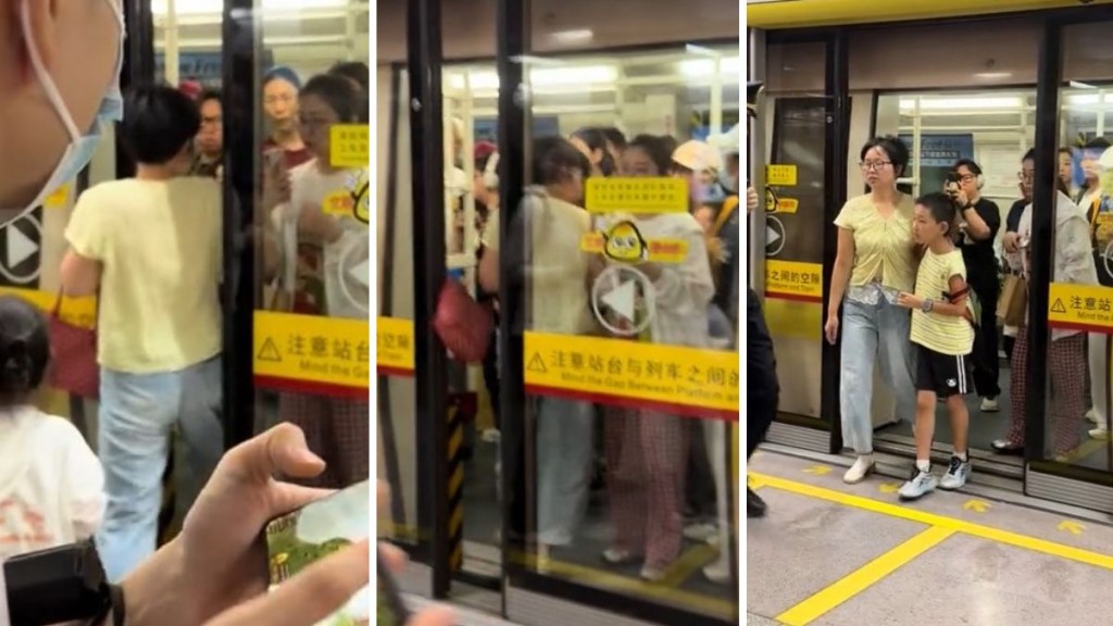 民眾將婦人強闖車廂的情景拍下。抖音@ ?