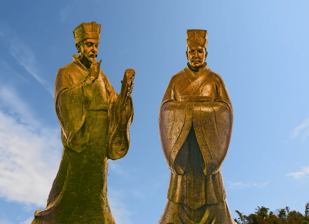 陳欽(左)、陳元(右)父子塑像(原像攝於封開博物館) 陳欽(左)、陳元(右)父子塑像(原像攝於封開博物館)