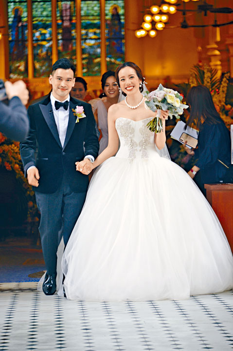 ■湛琪清與金承威，昨日舉行婚禮。