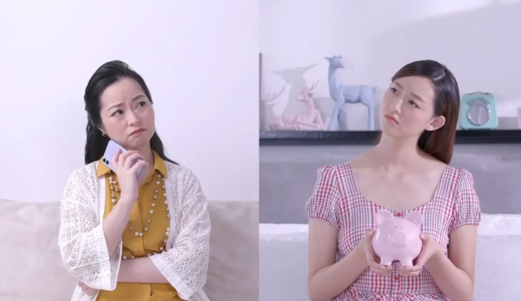 Maple（右）亦曾与邓梓峰拍摄保险广告。