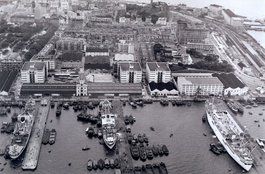 1950年代的尖沙嘴九龍倉碼頭。（黑白圖片）